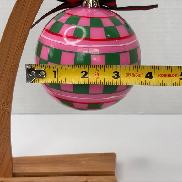 Anthropologie Go Sports Glass Ornament “Go Sports” NWT 4” Pink & Green - Picture 6 of 8